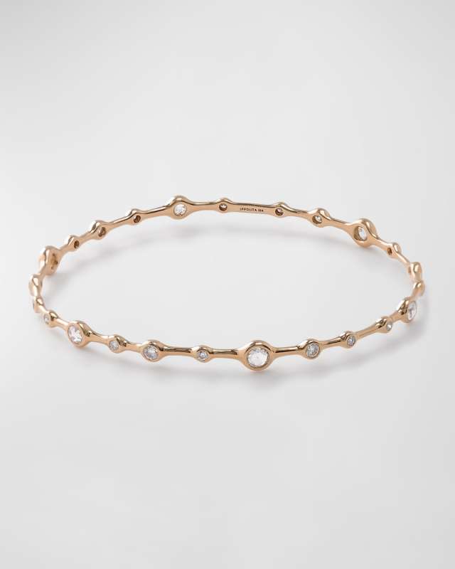 18K Rose Gold Diamond Bangle Bracelet